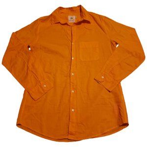 American Colors by Alex Lehr Button Up Shirt Women's Small S Orange Organic Y2K
